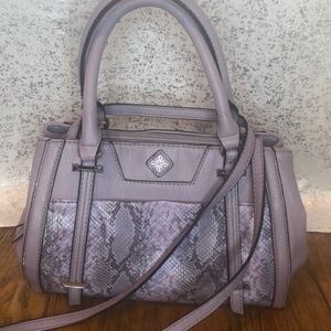 Vera Wang lavender snakeskin purse